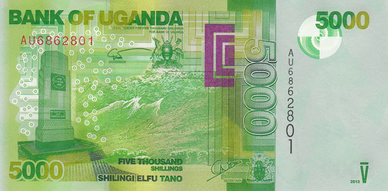 P51b Uganda 5000 Shillings  Year 2013